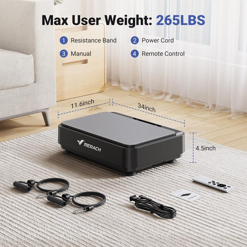 MERACH Square Vibration Plate Exercise Machine 265Lbs Capacity, Comfortable Lymphatic Drainage for Full Body Workout, Home Gym Fitness Equipment, Ideal Mother'S Day Gift, Dealsforyoudays