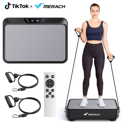 MERACH Square Vibration Plate Exercise Machine 265Lbs Capacity, Comfortable Lymphatic Drainage for Full Body Workout, Home Gym Fitness Equipment, Ideal Mother'S Day Gift, Dealsforyoudays