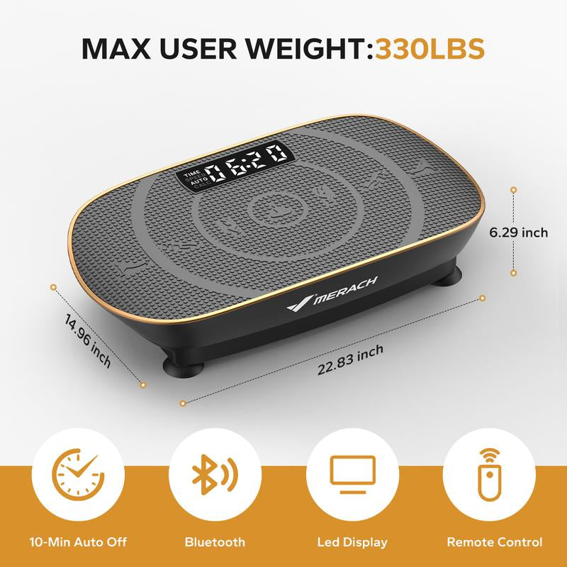 Dealsforyoudays MERACH Vibration Plate Exercise Machine, Lymphatic Drainage Machine, Whole Body Workout Vibration Platform for Wellness and Fitness Home Gym Equipment
