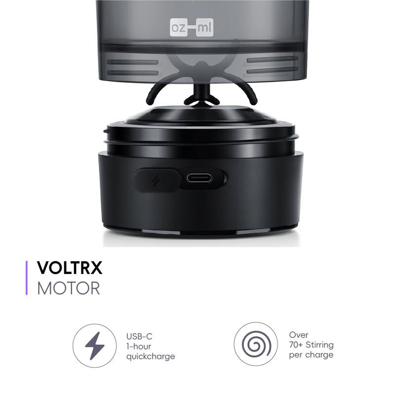 VOLTRX Electric Protein Shaker Bottle - USB Rechargeable Mixer Cup for Shakes and Meal Replacements, Bpa-Free Tritan, 24Oz