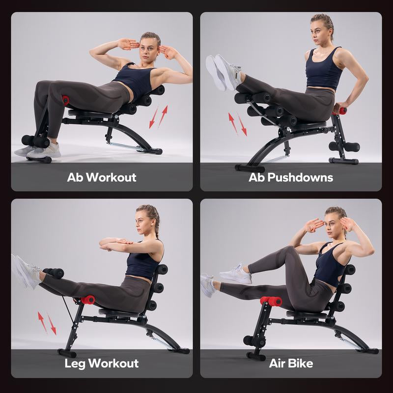 MERACH Adjustable Weight Bench for Full Body Workout, Press Bench of Home Gym Strength Training, Exercise Machine for Ab, Arm, Leg, Dealsforyoudays