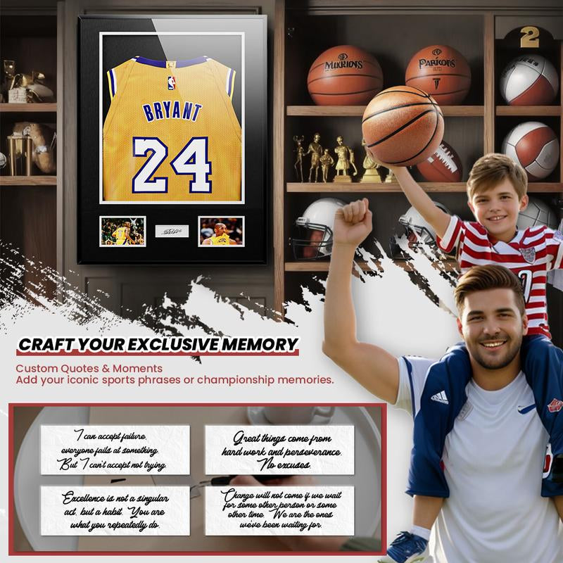 CCDCC Jersey Frame Display Case,Sport Jersey Shadow Box,Room Decor Metal Jersey Frame, Mat, Backing Board, Shatterproof Acrylic Glass, and Hanging Kit for Soccer, Baseball, Basketball, Football (Rectangular1)